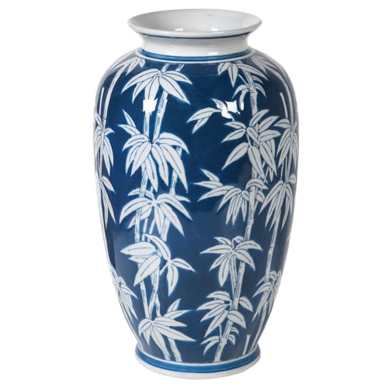 Blue Palm Motif Vase