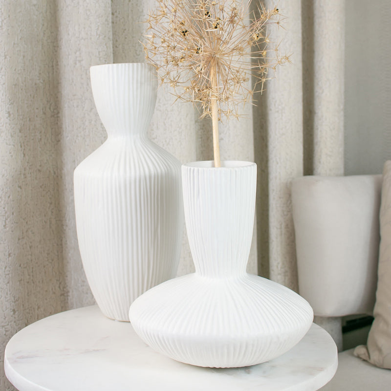 Ansford I White Textured Vase