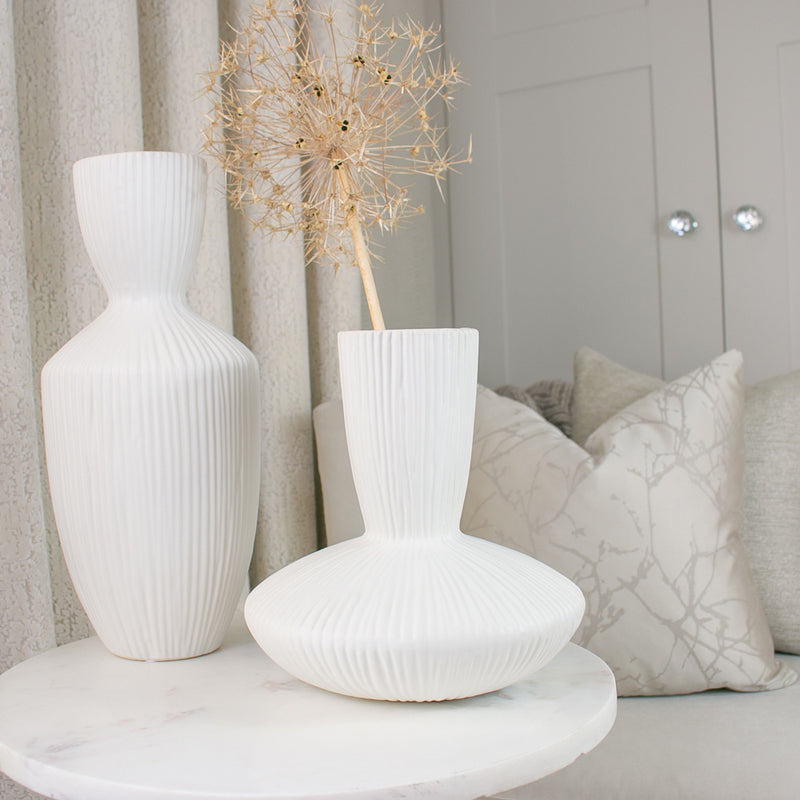 Ansford II White Textured Vase 