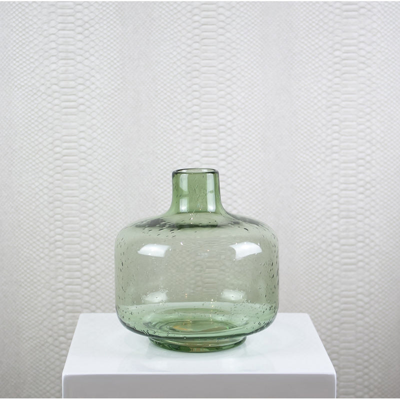 Yarlington I Green Glass Vase, Short