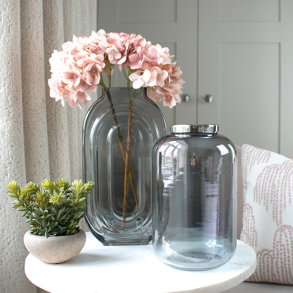 Yarlington V Grey Glass Vase