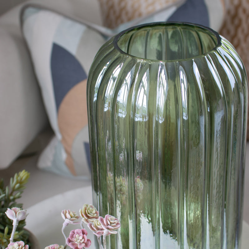 Yarlington XII Green Lustre Glass Vase
