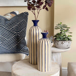 Blue Stripe Ceramic Vase, Large